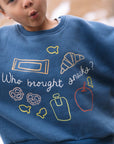 Who Brought Snacks Fleece - lined Graphic Crewneck - Roobear Kids