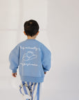 First Rodeo Fleece - lined Graphic Crewneck - Pink and Blue - Roobear Kids