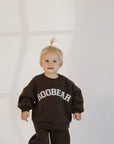 Brown Roobear Fleece - lined Crewneck - Roobear Kids