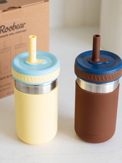 15oz Stainless Steel Spill - Proof Water Bottles (2 - pack) - Roobear Kids