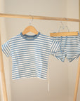 Striped Waffle Cotton Summer Set