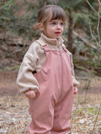 Rain Gear - Waterproof Fleece-Lined Overalls - Rosewood Pink - Roobear Kids