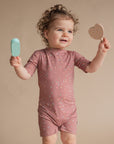 One-Piece Short-Sleeve Sunsuit