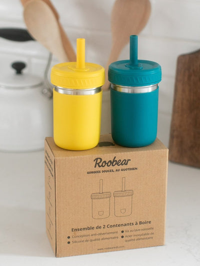 Stainless Steel Spill - Proof Cups (2 - Pack) - Roobear Kids