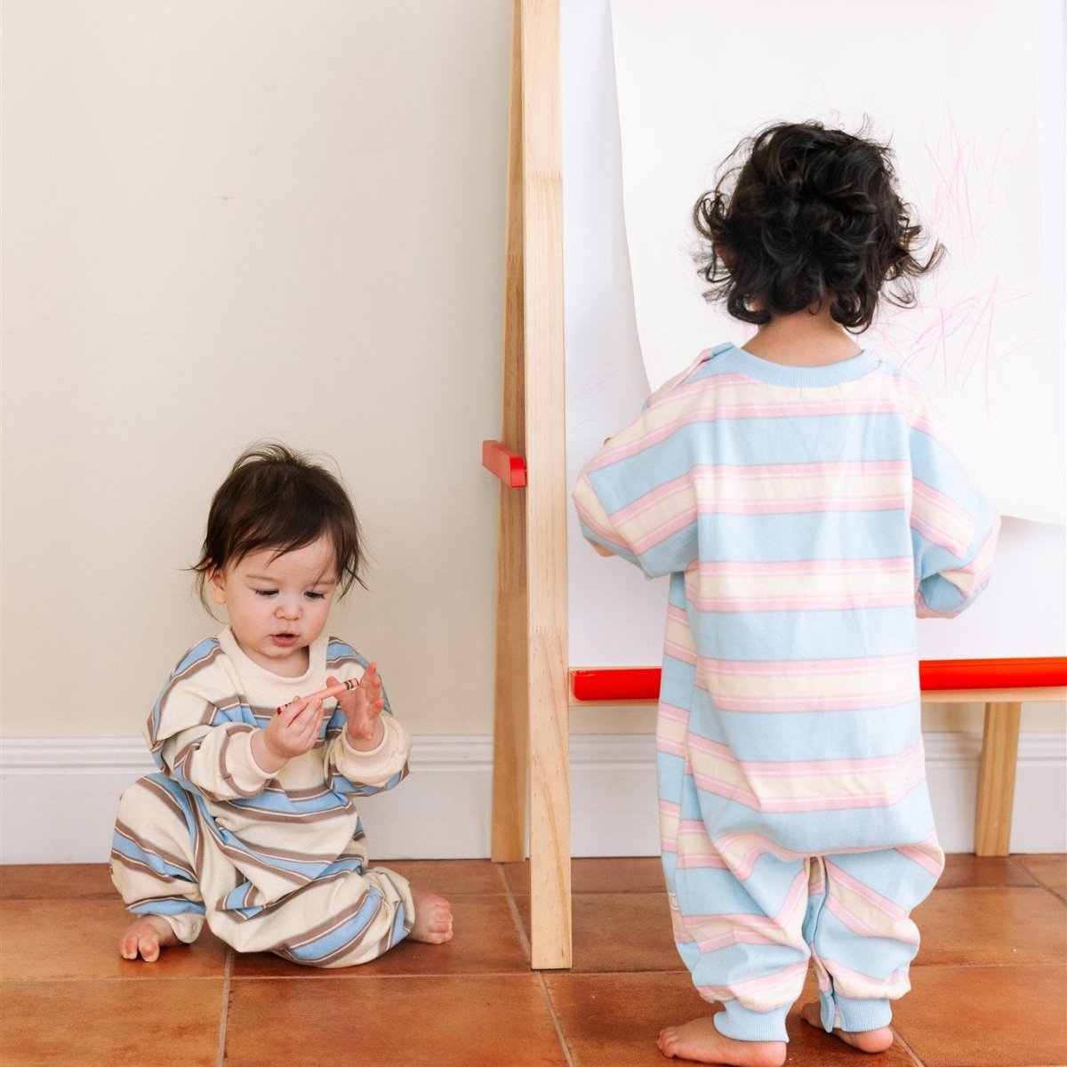 Striped Long Sleeve Romper - Roobear Kids