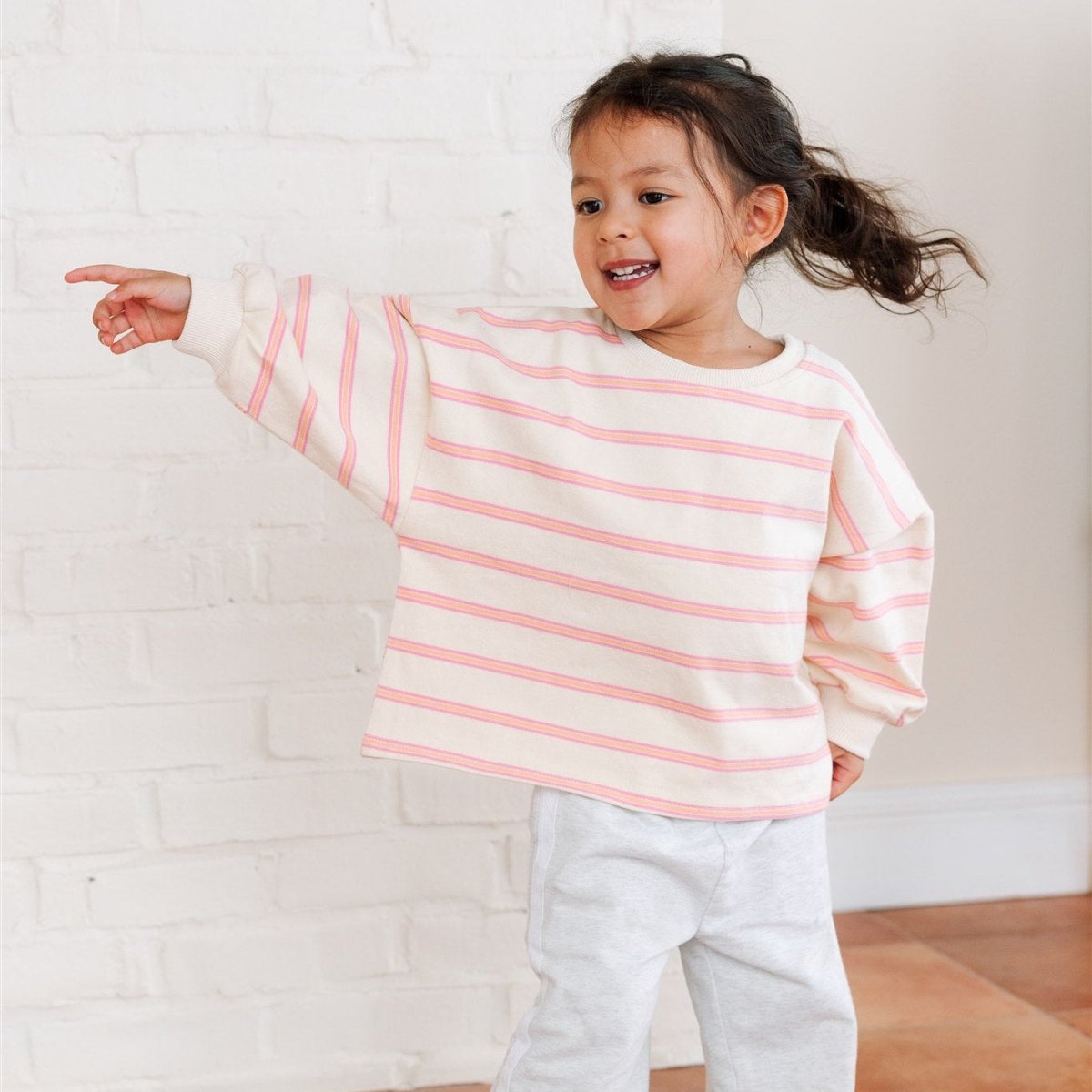 Striped Lightweight Crewneck - Roobear Kids