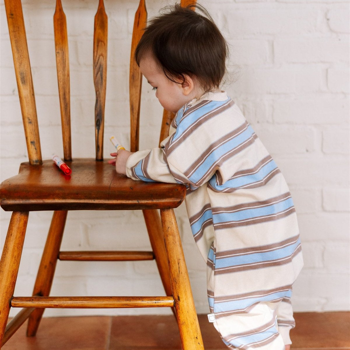 Striped Long Sleeve Romper - Roobear Kids