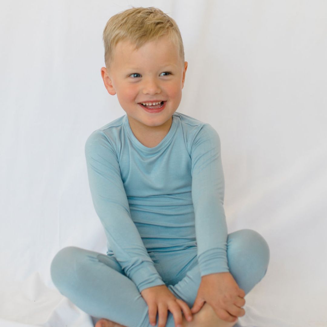 Steel Blue Bamboo Two-Piece Pajamas