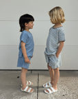 Striped Waffle Cotton Summer Set