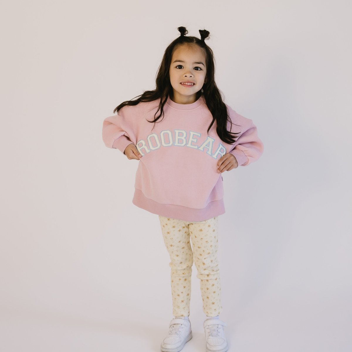Roobear Fleece - lined Crewnecks (grey, yellow and pink) - Roobear Kids