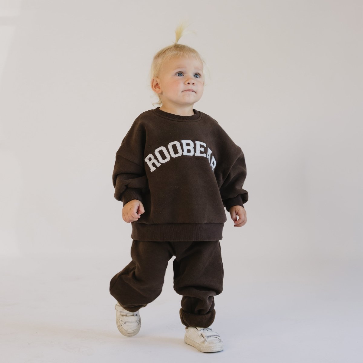 Brown Roobear Fleece - lined Crewneck - Roobear Kids