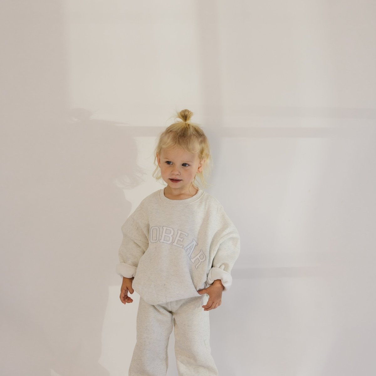 Roobear Fleece - lined Crewnecks (grey, yellow and pink) - Roobear Kids