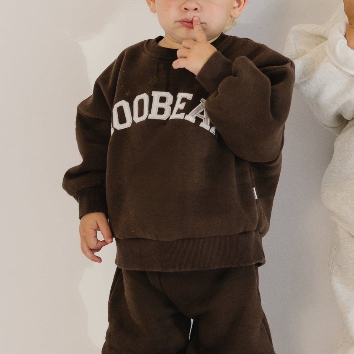 Brown Roobear Fleece - lined Crewneck - Roobear Kids