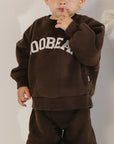 Brown Roobear Fleece - lined Crewneck - Roobear Kids