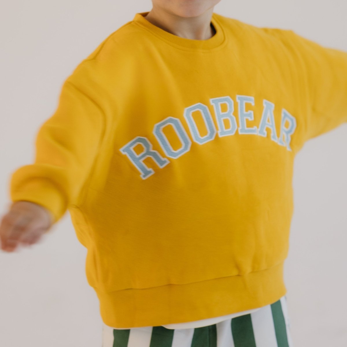 Roobear Fleece - lined Crewnecks (grey, yellow and pink) - Roobear Kids