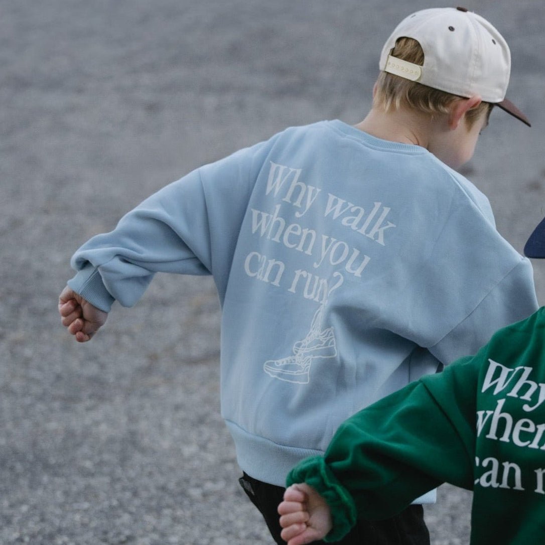 Why Walk Graphic Crewnecks - Roobear Kids