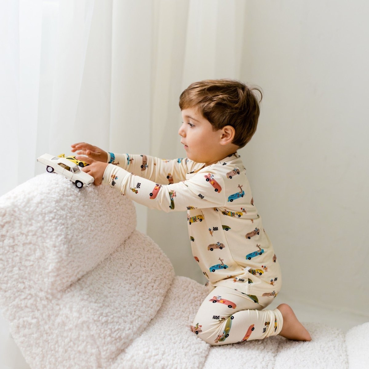 Race Car Two - Piece PJs - Roobear Kids
