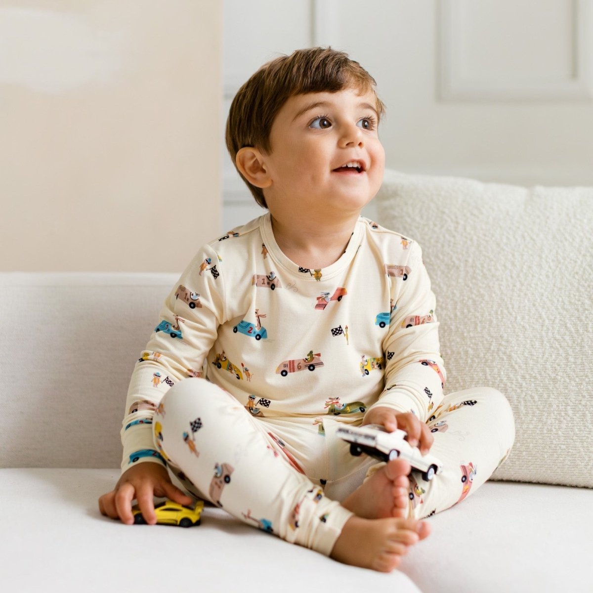 Race Car Two - Piece PJs - Roobear Kids