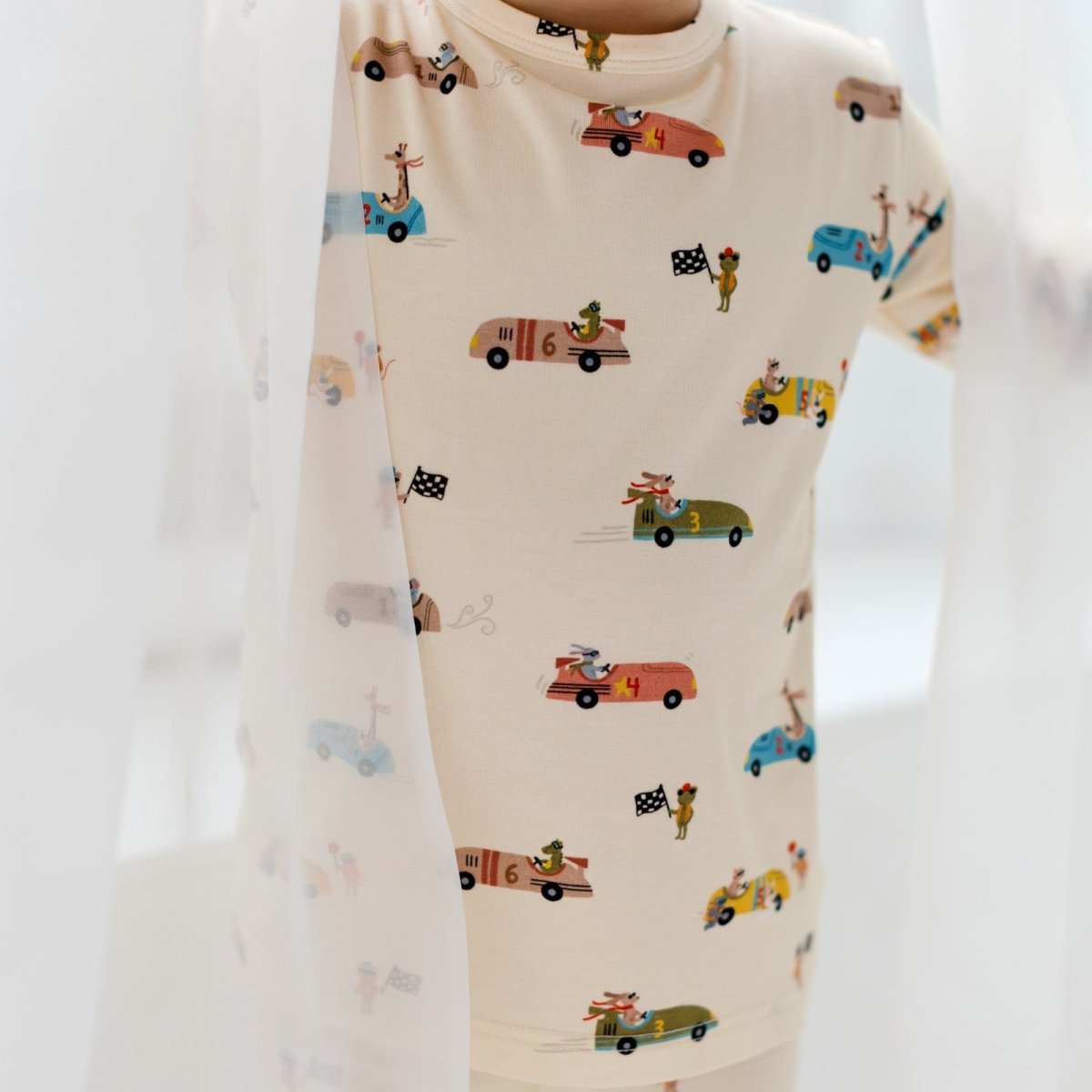 Race Car Two - Piece PJs - Roobear Kids
