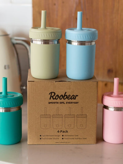 Stainless Steel Spill - Proof Cups (4 - Pack) - Roobear Kids