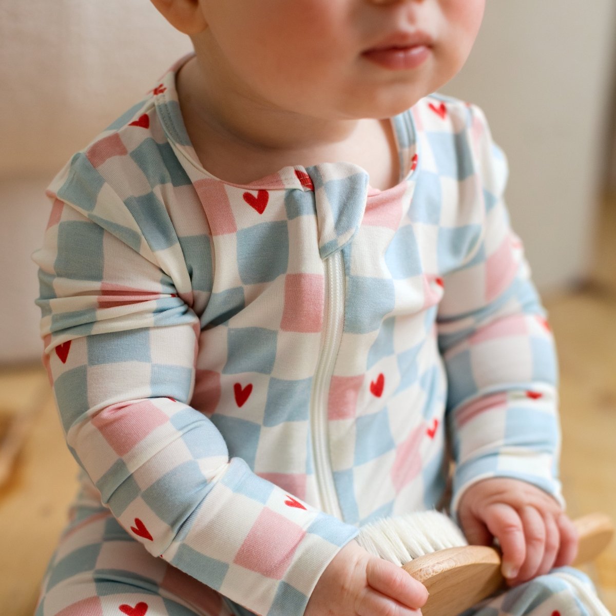 Hearts Checkerboard Sleeper - Roobear Kids