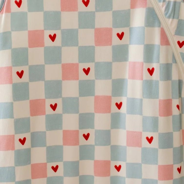 Hearts Checkerboard Bamboo Sleepsack - Roobear Kids