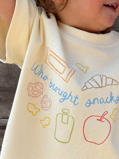 "Who Brought Snacks?" Organic Cotton Tee - Roobear Kids