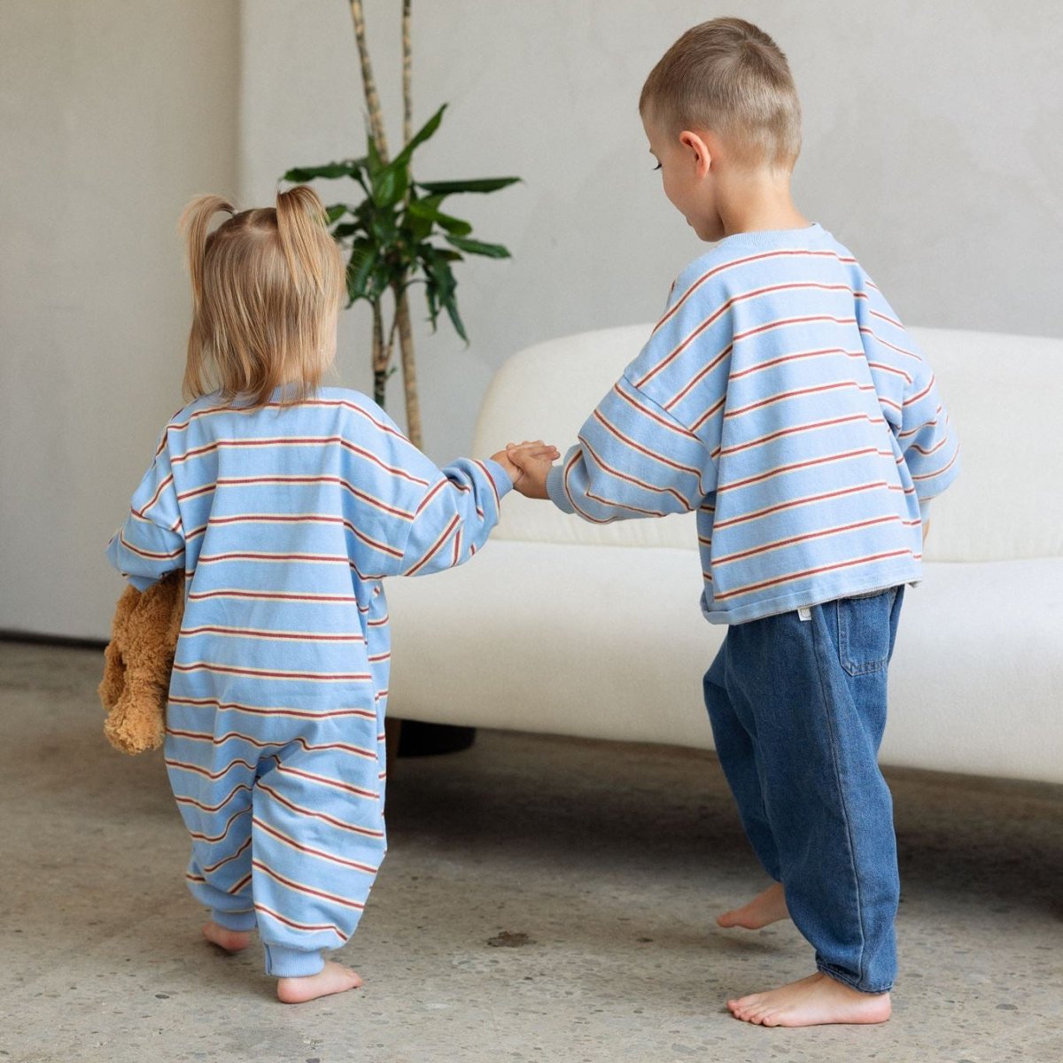 Striped Long Sleeve Romper - Roobear Kids