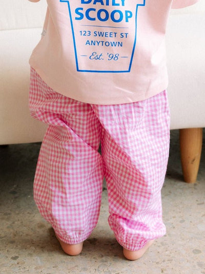 Pink Gingham Pant - Roobear Kids