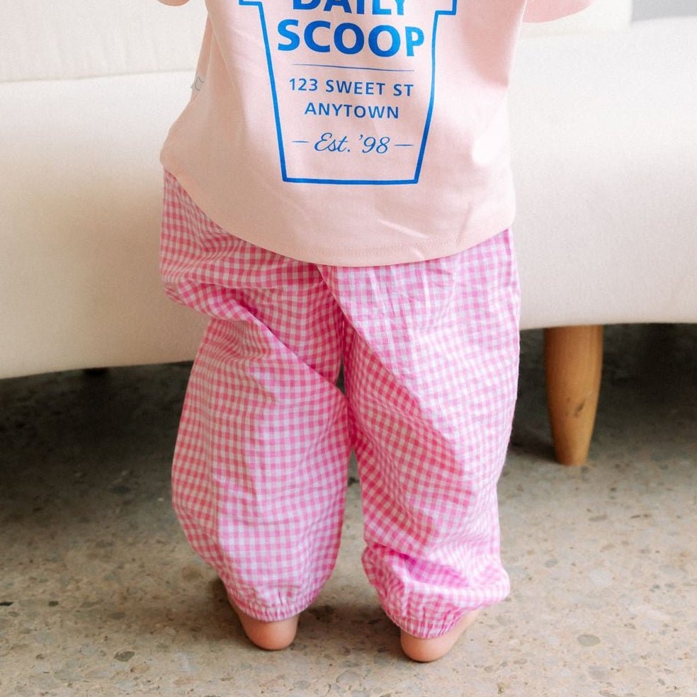 Pink Gingham Pant - Roobear Kids