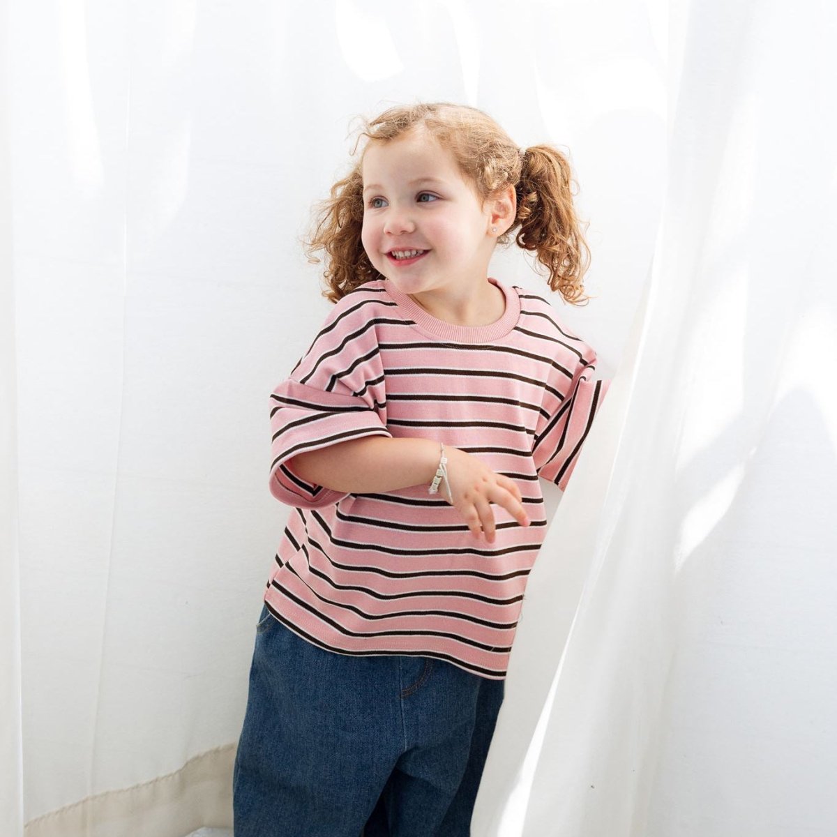 Striped 100% Cotton Tee - Roobear Kids