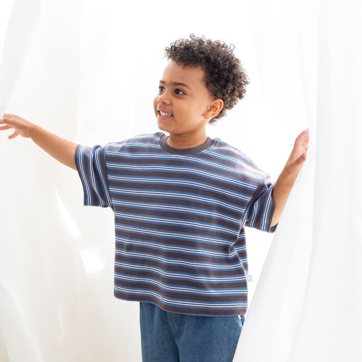 Striped 100% Cotton Tee - Roobear Kids