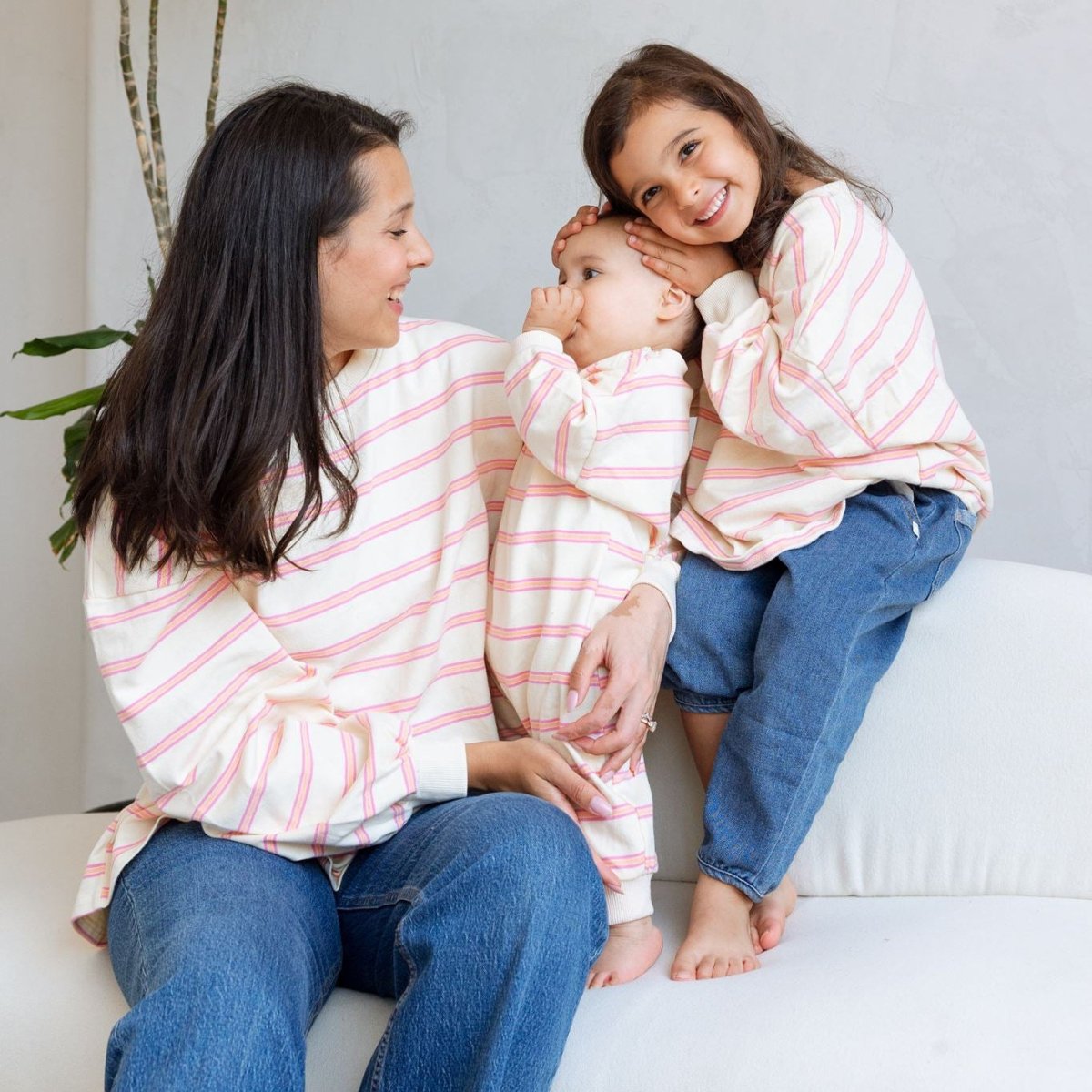 Mama Matching Striped Long Sleeve Crewneck - Roobear Kids