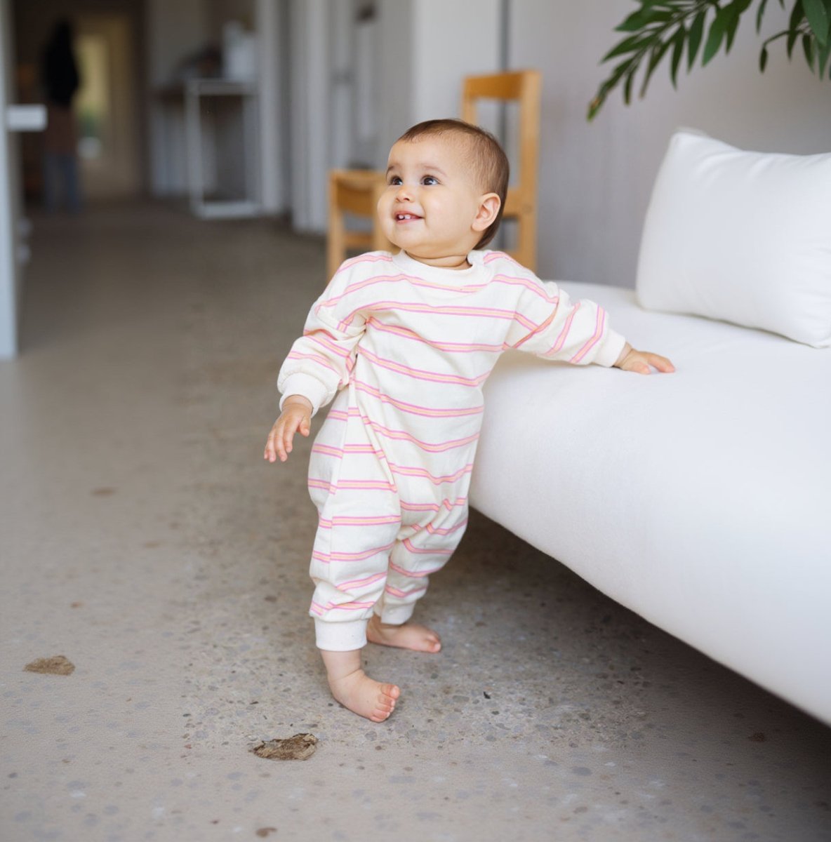 Striped Long Sleeve Romper - Roobear Kids