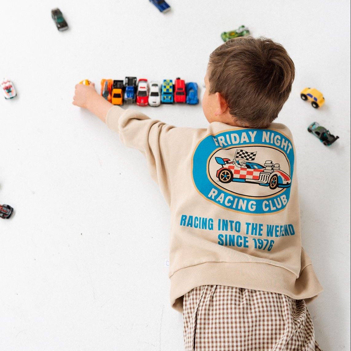 Racing Club 100% Cotton Crewneck - Roobear Kids