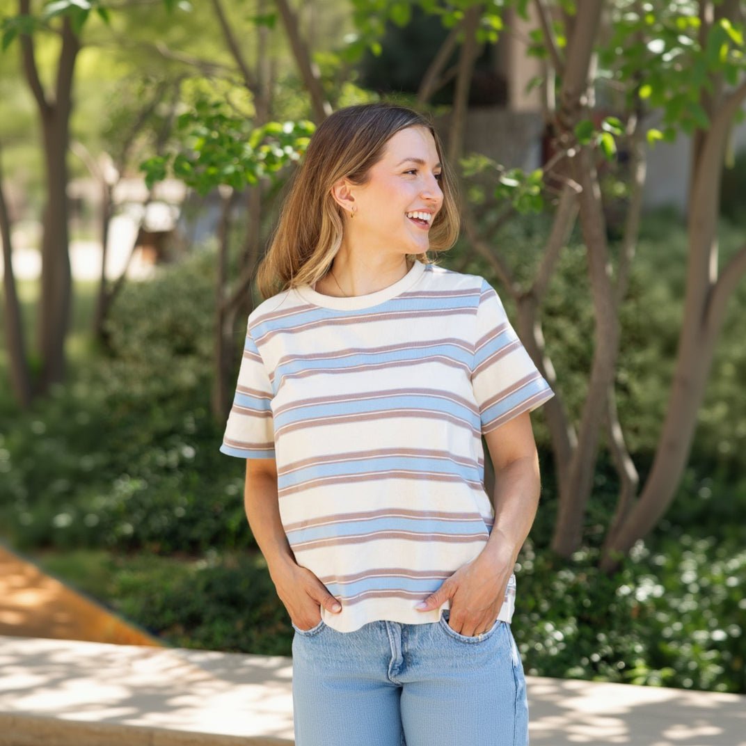 Mom Matching 100% Cotton Striped Tee - Roobear Kids