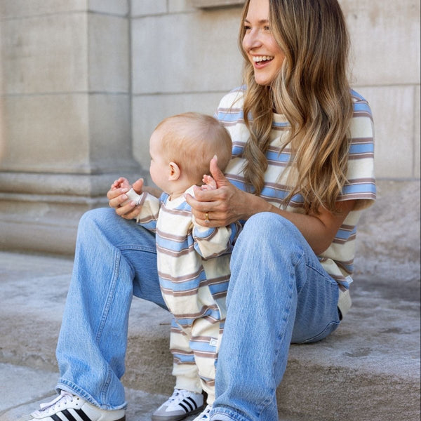 Striped Long Sleeve Romper - Roobear Kids