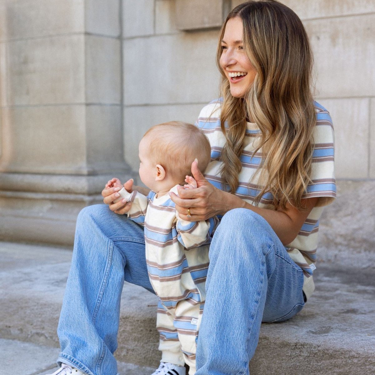 Mom Matching 100% Cotton Striped Tee - Roobear Kids