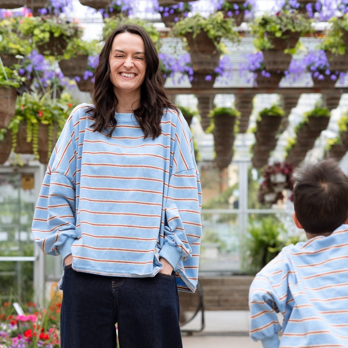 Mama Matching Striped Long Sleeve Crewneck - Roobear Kids