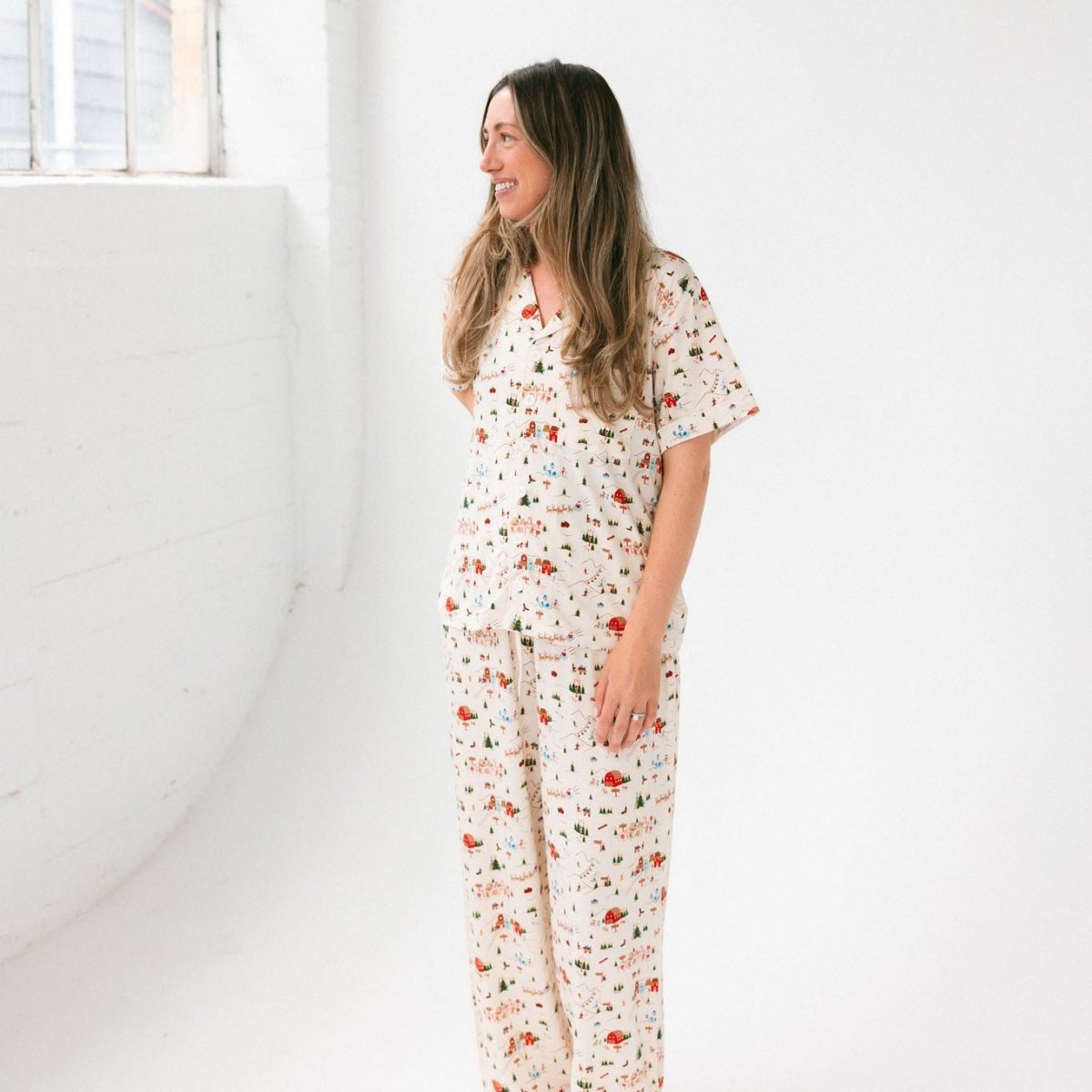 Women's Holiday Village Matching PJs - Roobear Kids