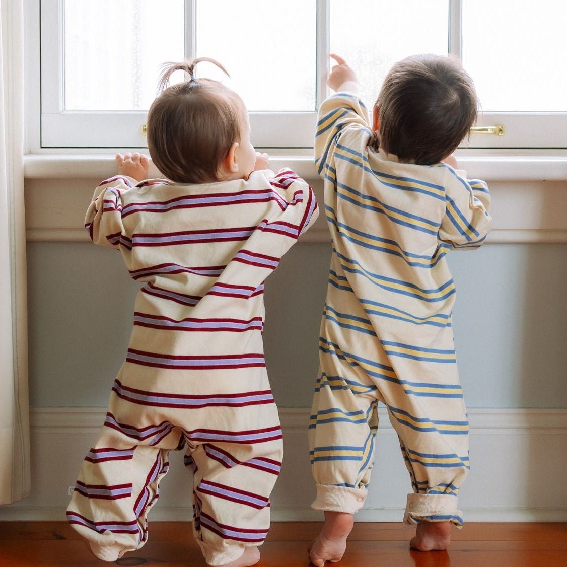 Striped Long Sleeve Romper - Roobear Kids