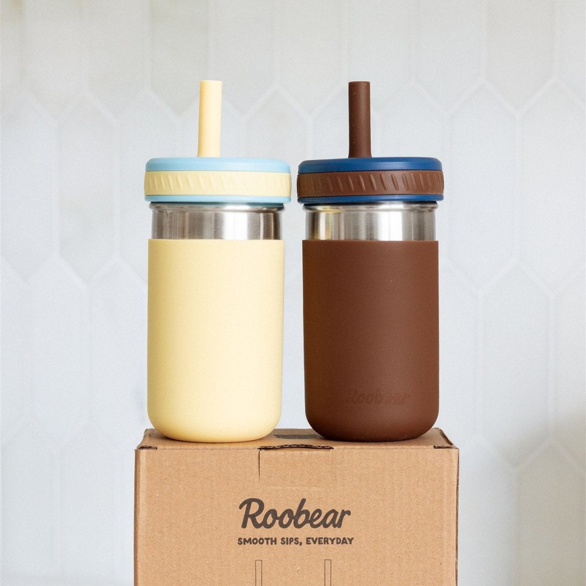 15oz Stainless Steel Spill - Proof Water Bottles (2 - pack) - Roobear Kids