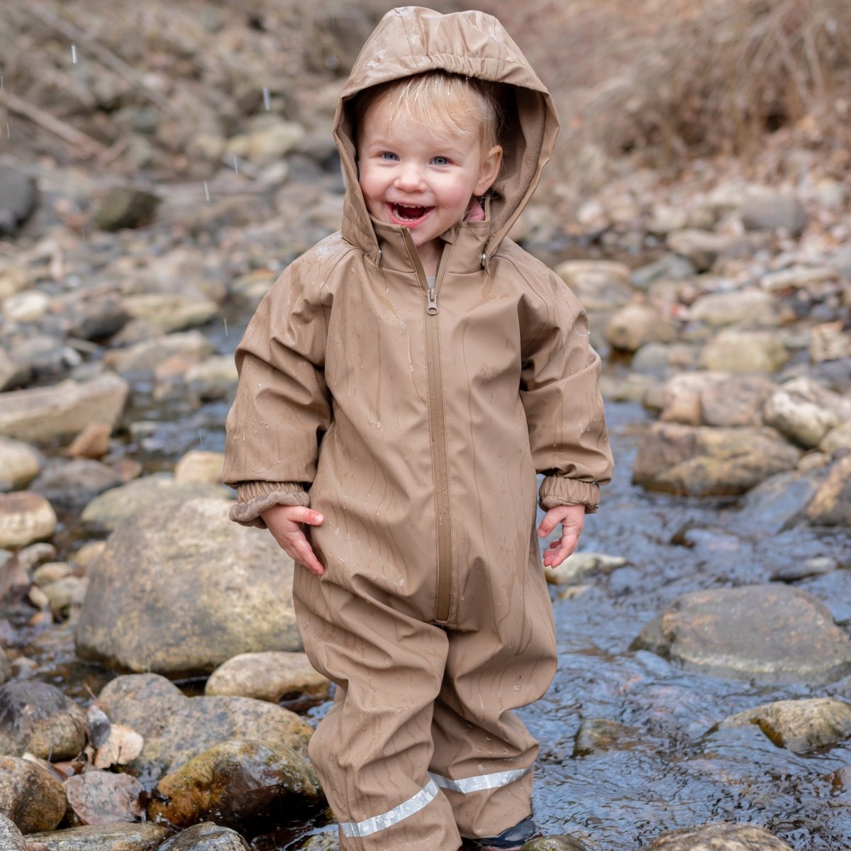 Rain Gear - Waterproof Fleece - Lined One - Piece Suit - Roobear Kids