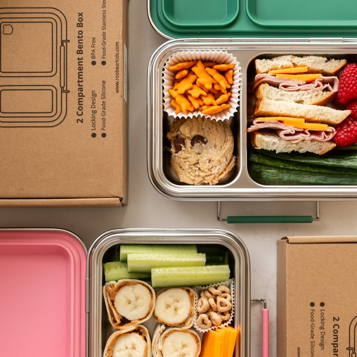 2 - Compartment Lunch Box - Roobear Kids