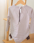 Long-Sleeve Ruffle One-Piece Sunsuit