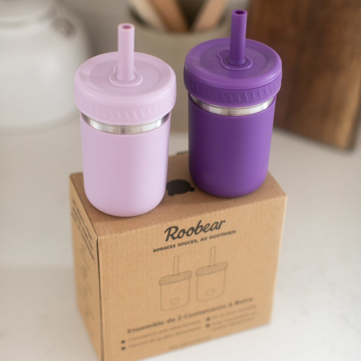 Stainless Steel Spill - Proof Cups (2 - Pack) - Roobear Kids